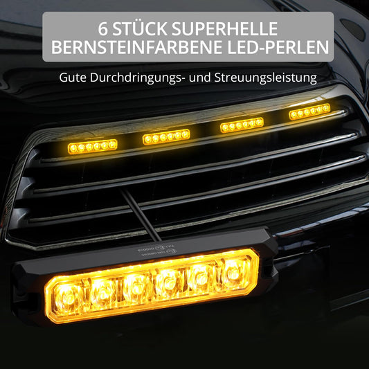 4x6 LED warning light front flash strobe light waterproof IP68 flashing light warning beacon flash module warning light emergency light caution flashing light for 12/24V truck, truck, emergency