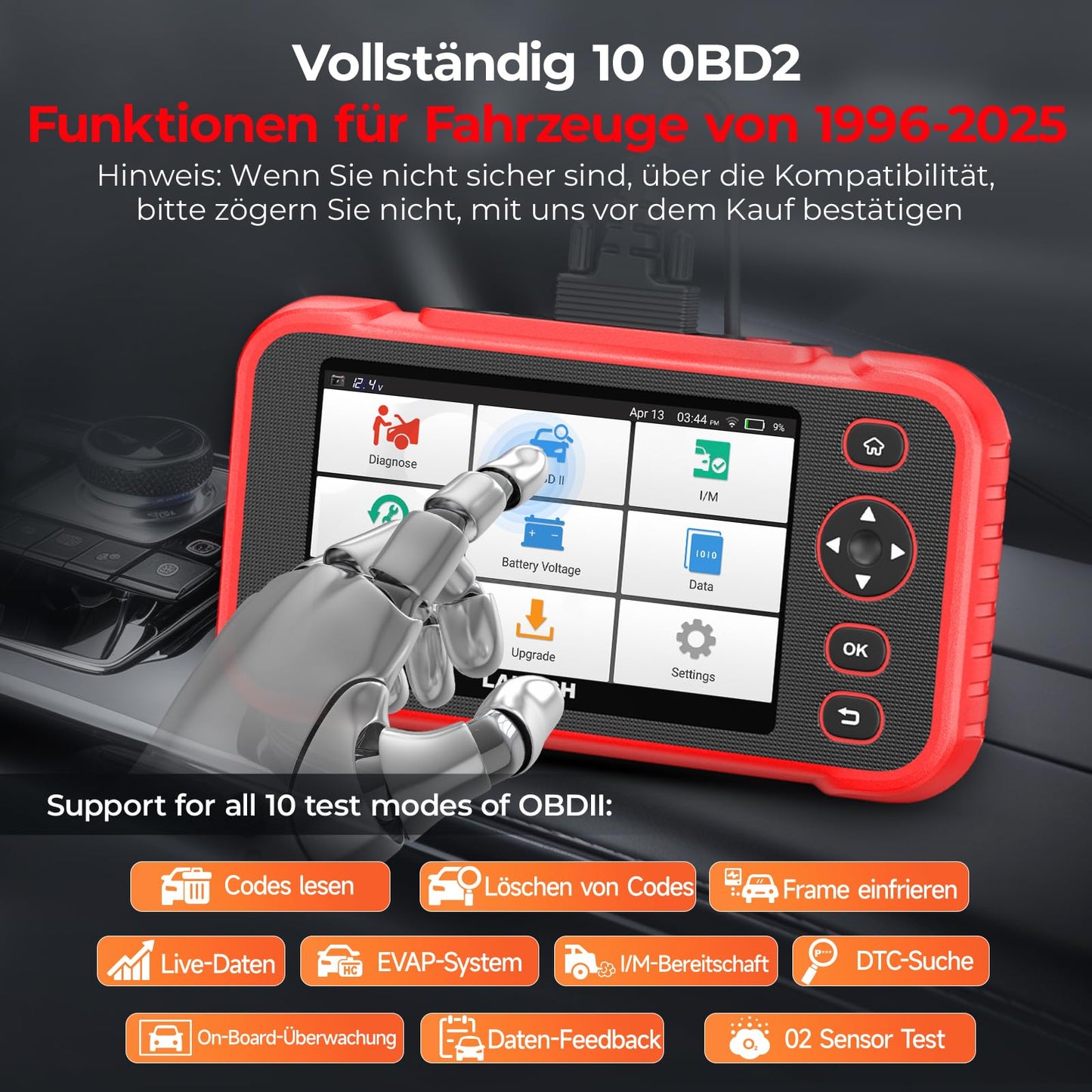 Launch CRP123I V2.0 OBD2 car diagnostic tool, 4 system auto scanner, with oil/EPB/DPF/SAS/BAS/BMS/throttle reset, auto VIN, battery test, lifelong update scan tool.