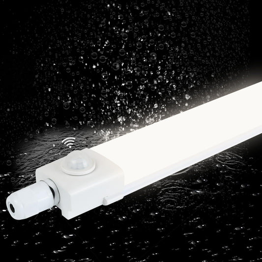 CBJKTX LED moisture-proof luminaire 120CM with motion sensor ceiling lamp - 36W bathroom lamp IP65 waterproof cellar lamp neutral white 4000K ceiling light fluorescent tube for garage workshop kitchen office