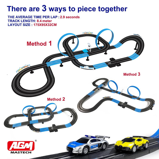 AGM MASTECH High Speed Series Slot Car Race Track Sets - Slot cars, race tracks & accessories Electric race track, Dual electric race track, Electric race car set for girls & boys.