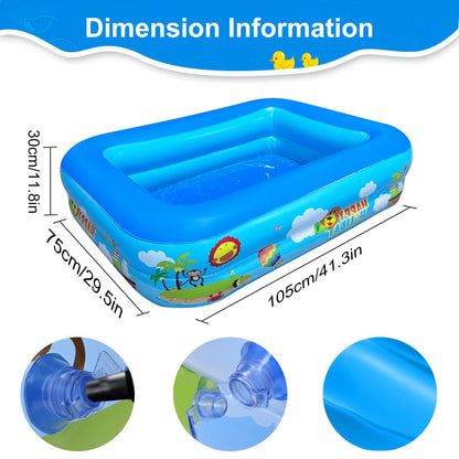 Children's paddling pool, Inflatable pool, Inflatable paddling pool, Kids pool, Kids paddling pool, Swimming pool, Inflatable pool, Inflatable kids pool, 2 rolls 105 x 75 cm Height 30 cm
