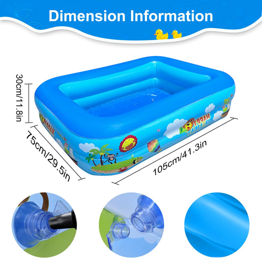 Children's paddling pool, Inflatable pool, Inflatable paddling pool, Kids pool, Kids paddling pool, Swimming pool, Inflatable pool, Inflatable kids pool, 2 rolls 105 x 75 cm Height 30 cm