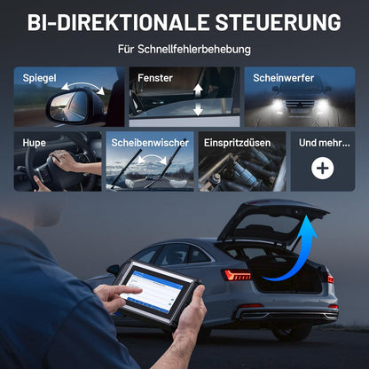 TOPDON ArtiDiag800 BT 2 OBD2 diagnostic tool, features 28+ maintenance functions, FCA gateway access & CAN-FD protocol, active test, wireless Bluetooth, and 2 years of free updates.