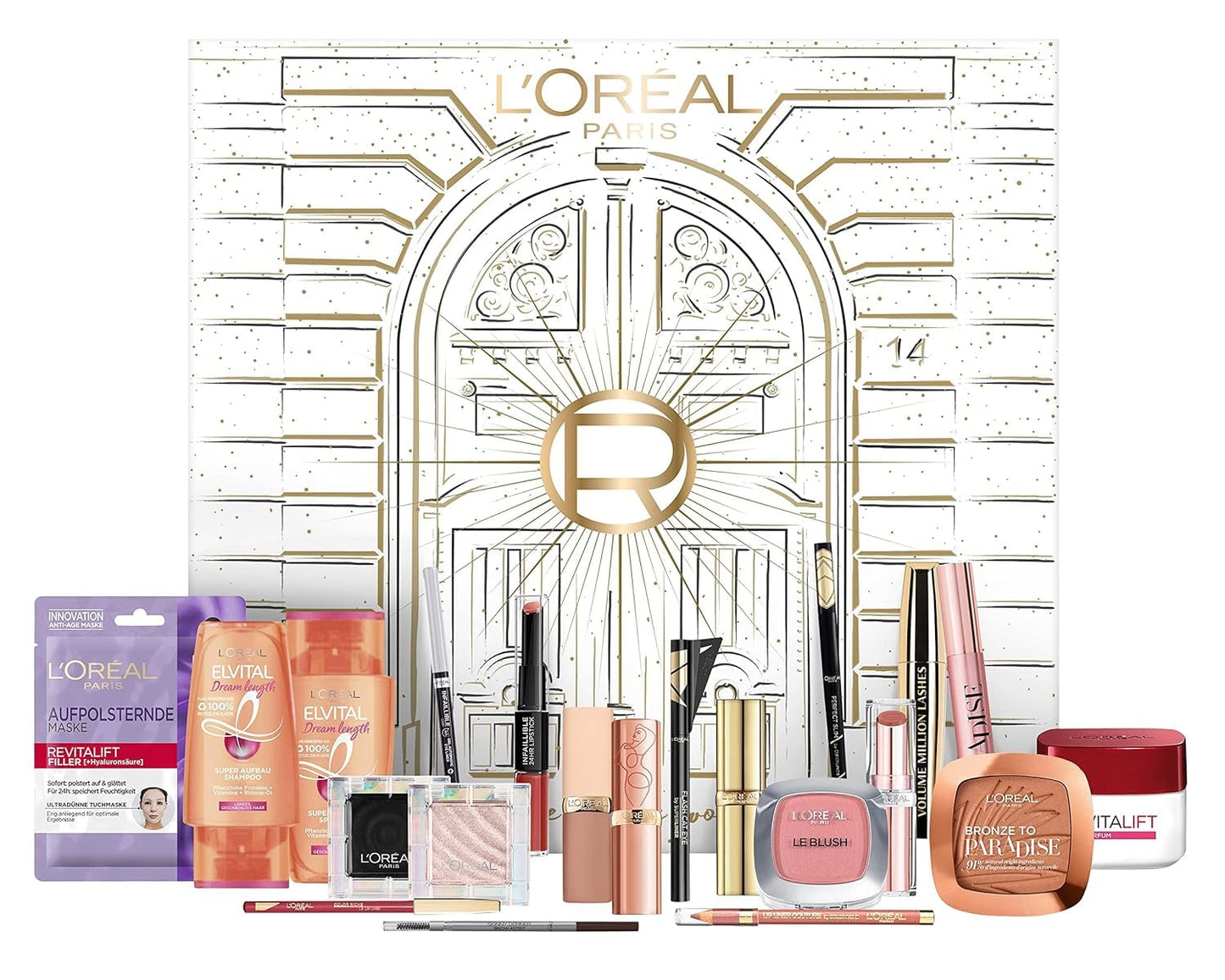 L'Oréal Paris Advent Calendar 2023 Women Beauty Original - Value 350 € 24 Care Beauty Cosmetics Advent Calendar for women, Christmas Calendar Women... white