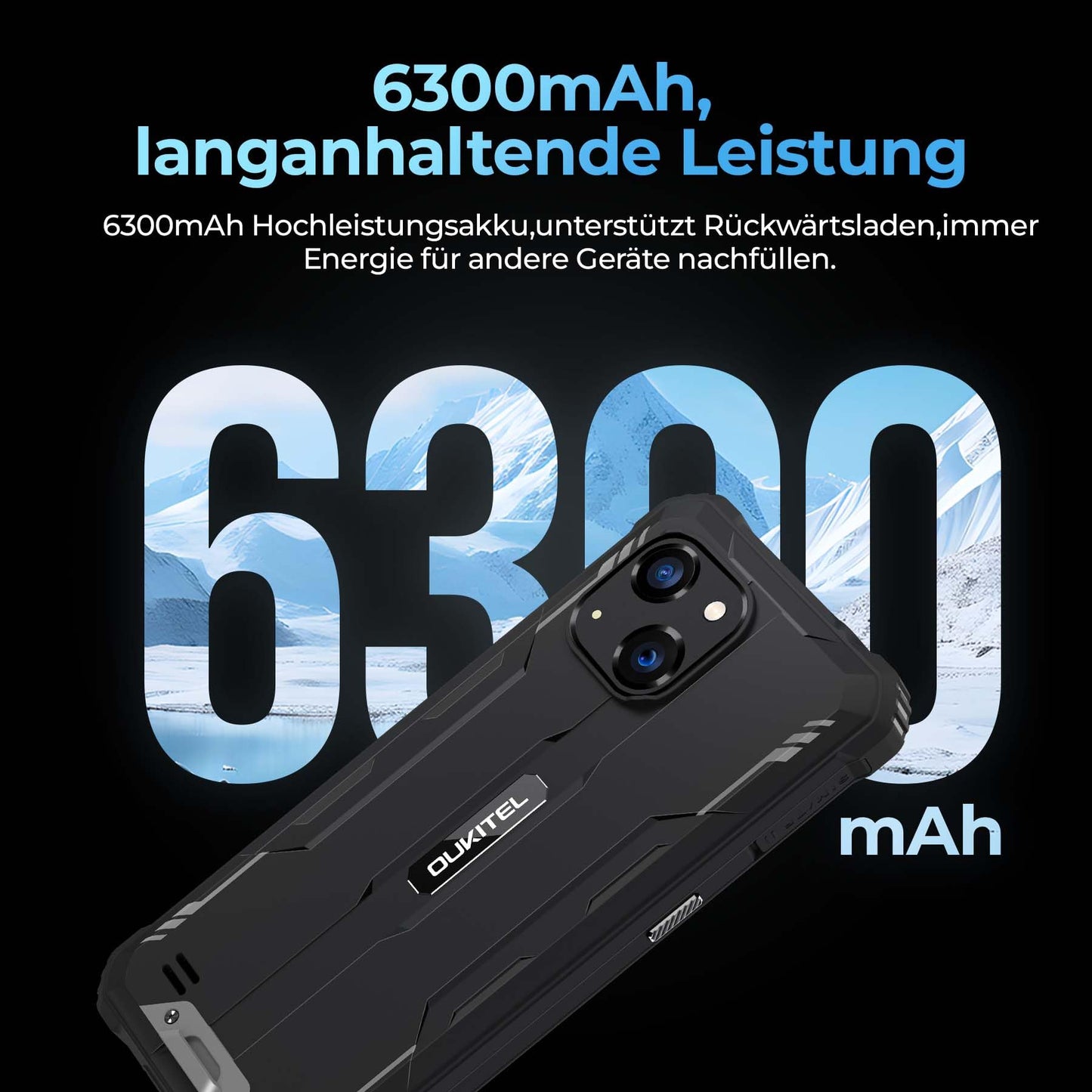 OUKITEL G2 Android 14 Outdoor Phone Unlocked, 6" HD+ Octa-Core affordable Smartphone, 16GB+64GB Smartphone 4G, 6300mAh Battery, IP68 Waterproof, 5+13MP Camera, Dual SIM, OTG-Green