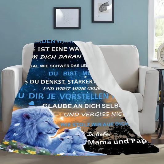 Personalized blanket gift for son from parents, cuddly fluffy blanket for our son from mom and dad, blanket gifts for Christmas Birthday Graduation, 18th birthday boy
