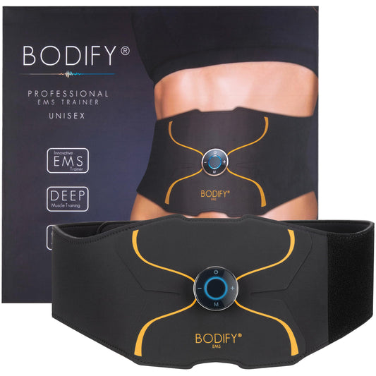 Bodify® EMS Abdominal Trainer Pro - Targeted stimulation of the abdominal muscles! - Muscle building - Abdominal trainer - Stimulation device for abdominal muscles - Abdominal muscle trainer for men and women The ORIGINAL