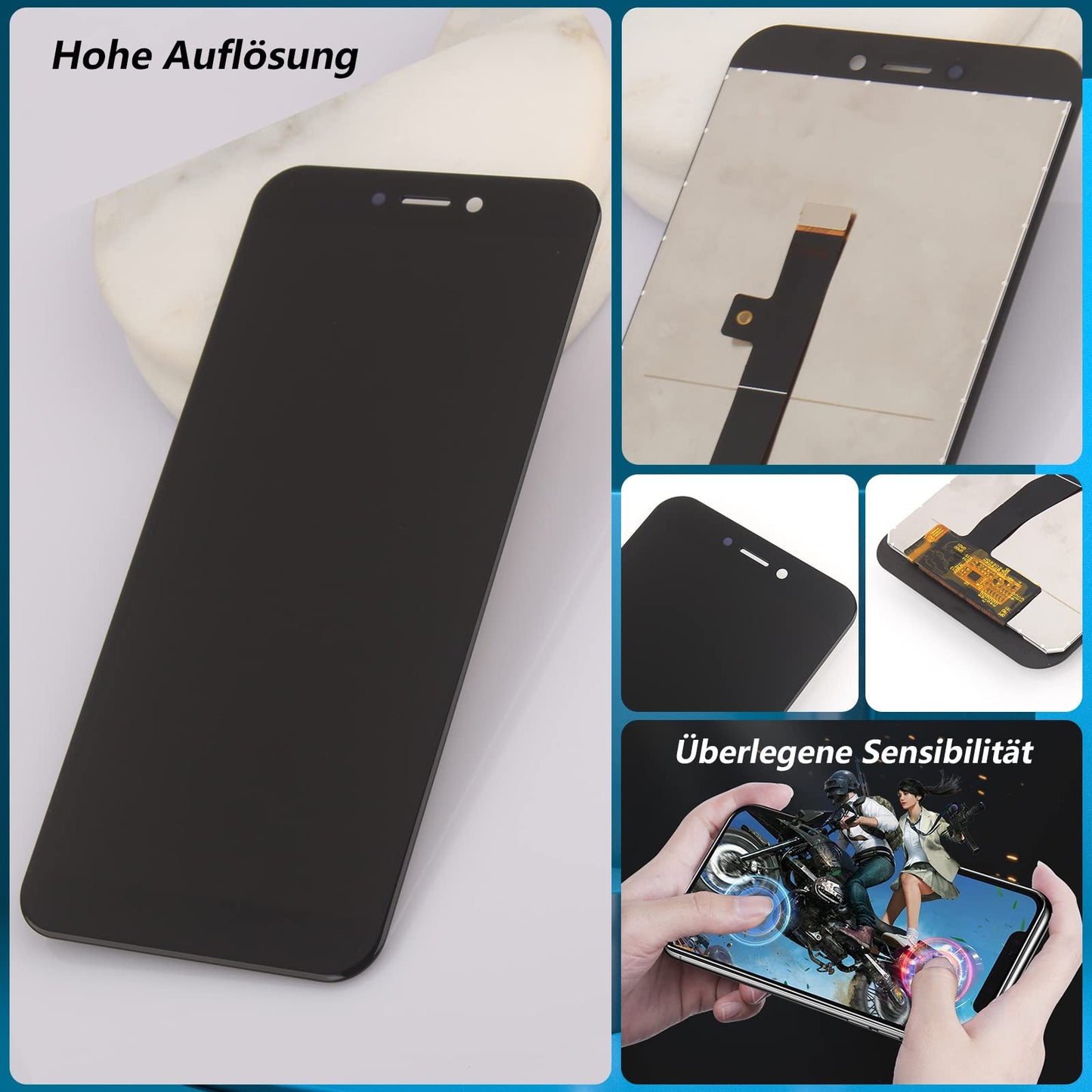 RongZy for Oukitel WP5/WP5 Pro 5.5 inch LCD screen replacement touch display digitizer assembly screen replaced by repair tool kit for Oukitel WP5 (Black)