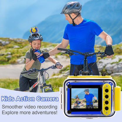 GKTZ Kids Camera waterproof, underwater camera - camera for kids with 32GB SD, 1080P digital camera toy for ages 3-12 (Dark Blue)