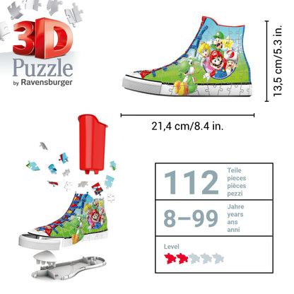 Ravensburger 3D Puzzle 11267 - Sneaker Super Mario - practical pen holder - desk organizer for big and little fans of the Italian plumber - for ages 8 and up