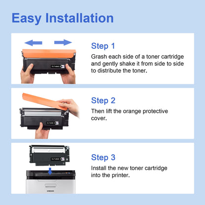 CLT-P404C CLT-404S Multipack Compatible for Samsung C480w Toner for Samsung Xpress C480fw Toner C480w C480 C480fn C430 C430w C48X C43X Series CLT-K404S CLT-Y404S CLT-C404S CLT-M404S (4-pack)