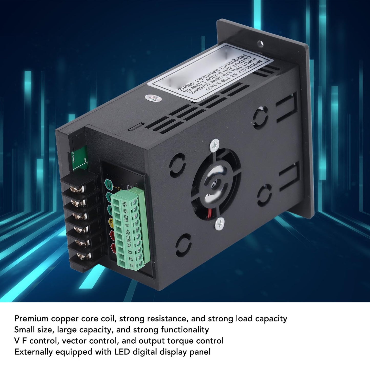 1.1 kW VFD variable frequency drive, 0.1-400 Hz mini motor VFD, 1 PH 176-264 V to 3 PH 0-220 V, 1.1 kW 6 A, speed controller for electric motors.