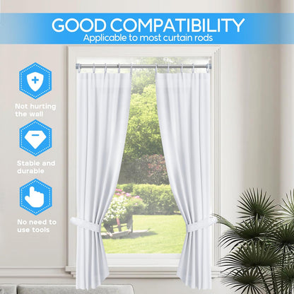 Zipglo 1 piece curtain rod without drilling 113-196cm shower rod telescopic rod curtain rod tension rod adjustable for bathroom, windows, kitchen, closet, silver