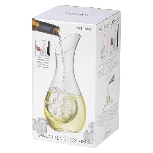 Artland Sommelier White Wine Cooling Carafe - 1050 ml glass decanter with elegant ice chamber, perfect for Chardonnay and Sauvignon Blanc.