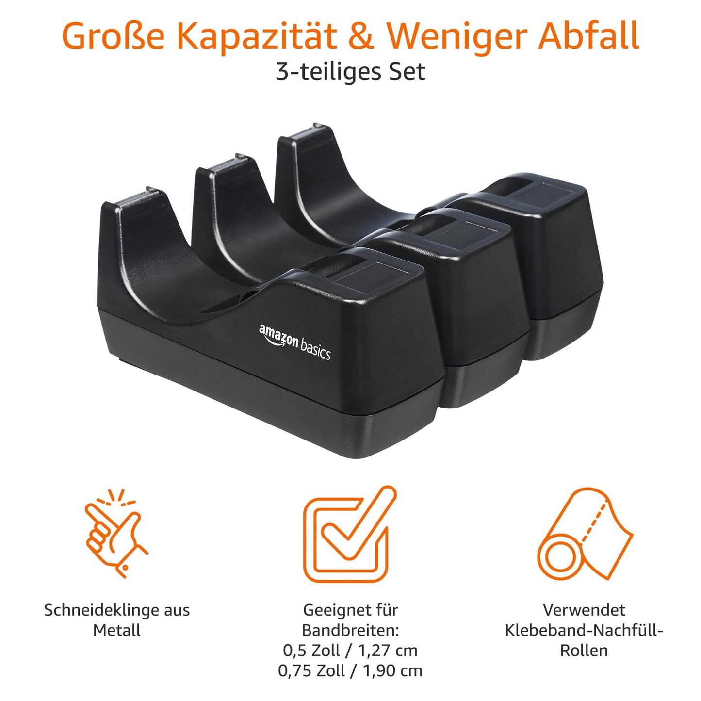 Amazon Basics Tape Dispenser, 3 Pack
