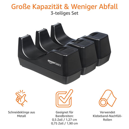 Amazon Basics Tape Dispenser, 3 Pack