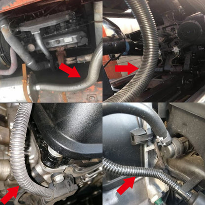 Exhaust hose for power generators, Cakapapo 300CM car stainless steel exhaust pipe, with two stainless steel clamps for diesel heaters