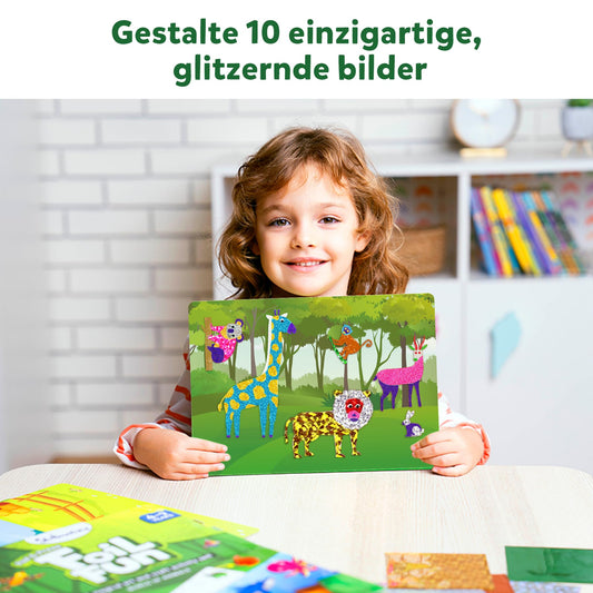 Skillmatics Art & Craft Activity - Foil Fun Animals, Mess-free art for kids, Craft kits, DIY activity, Gifts for 4 to 9 years