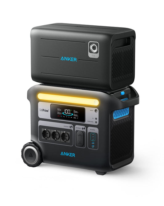 Anchor SOLIX F2000 portable power station, PowerHouse 767 with 760 additional battery, 4096Wh LiFePO4 battery with 3 AC outlets 2300W Max, GaNPrime PowerHouse solar generator for outdoor, power outages
