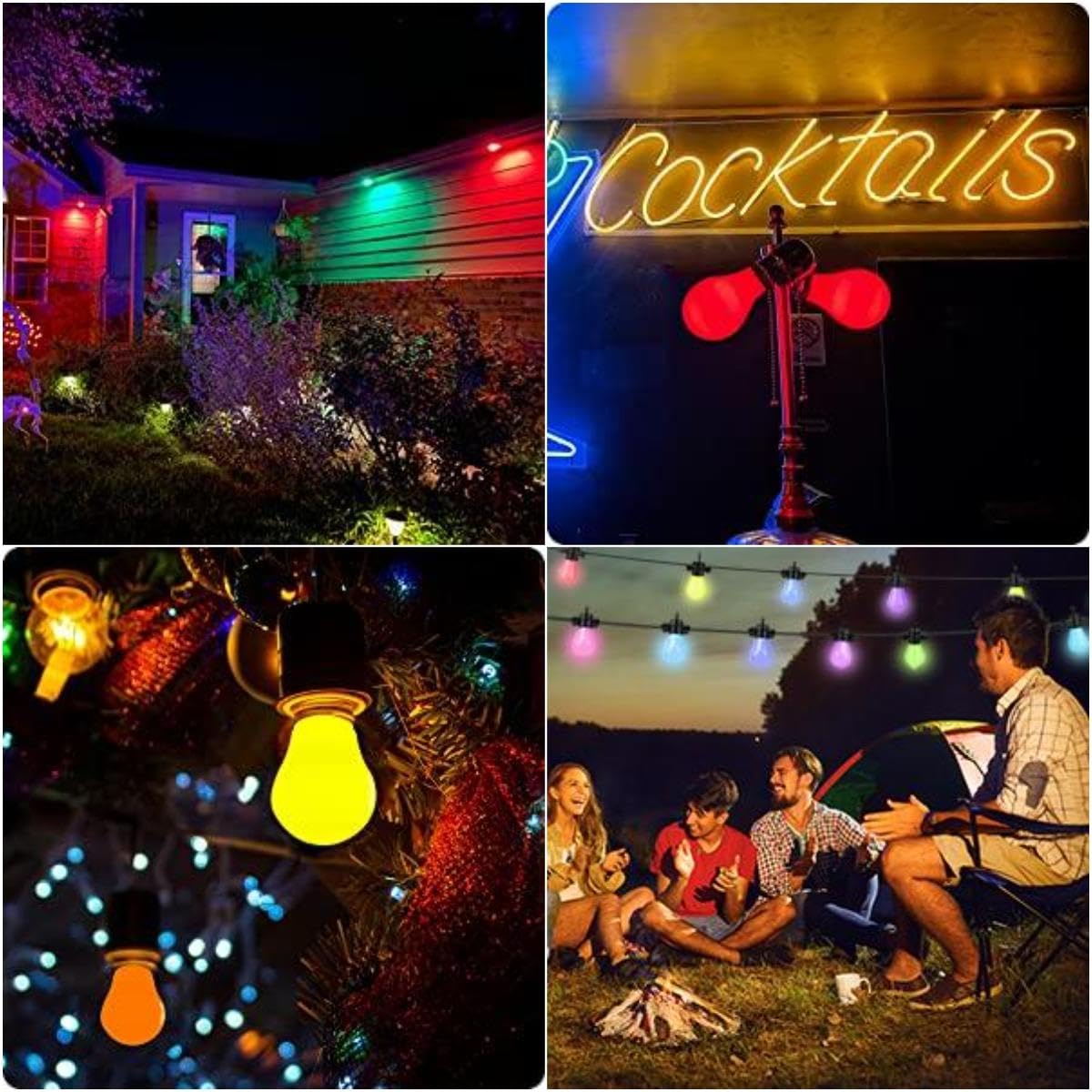 Aiwerttes set with 20 colored LED bulbs 3W E27 A50 mixed red yellow green blue orange, colored bulbs party bulbs [energy class A]