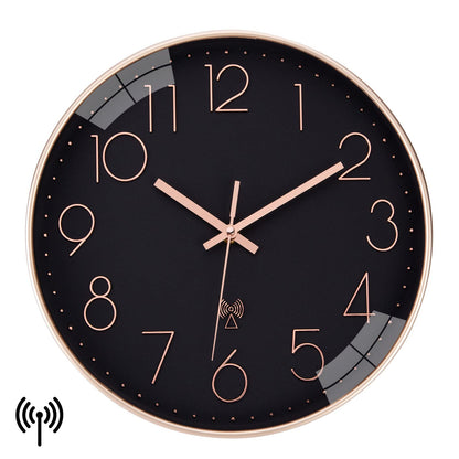 VIVILINEN Silent Wall Clock Modern Atomic Clock Non-Ticking Decorative Clock for Living Room Bedroom Office Kitchen 30x30cm/12 inches