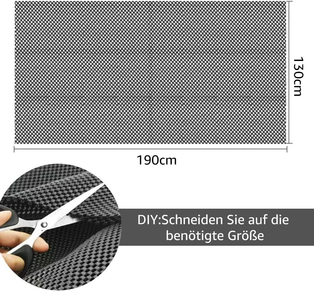 Non-slip rug pad, rug gripper, car non-slip mat, waterproof anti-slip mat for shelves, drawers, cars, pallets, rugs (130 x 190 cm)