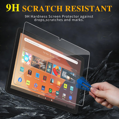 GOZOPO Screen Protector for Amazon Fire HD 10 (13th Gen., 2023) / Fire HD 10 Kids / 10 Kids Pro Tablet, Tempered Glass Screen Protector, 2 Pack