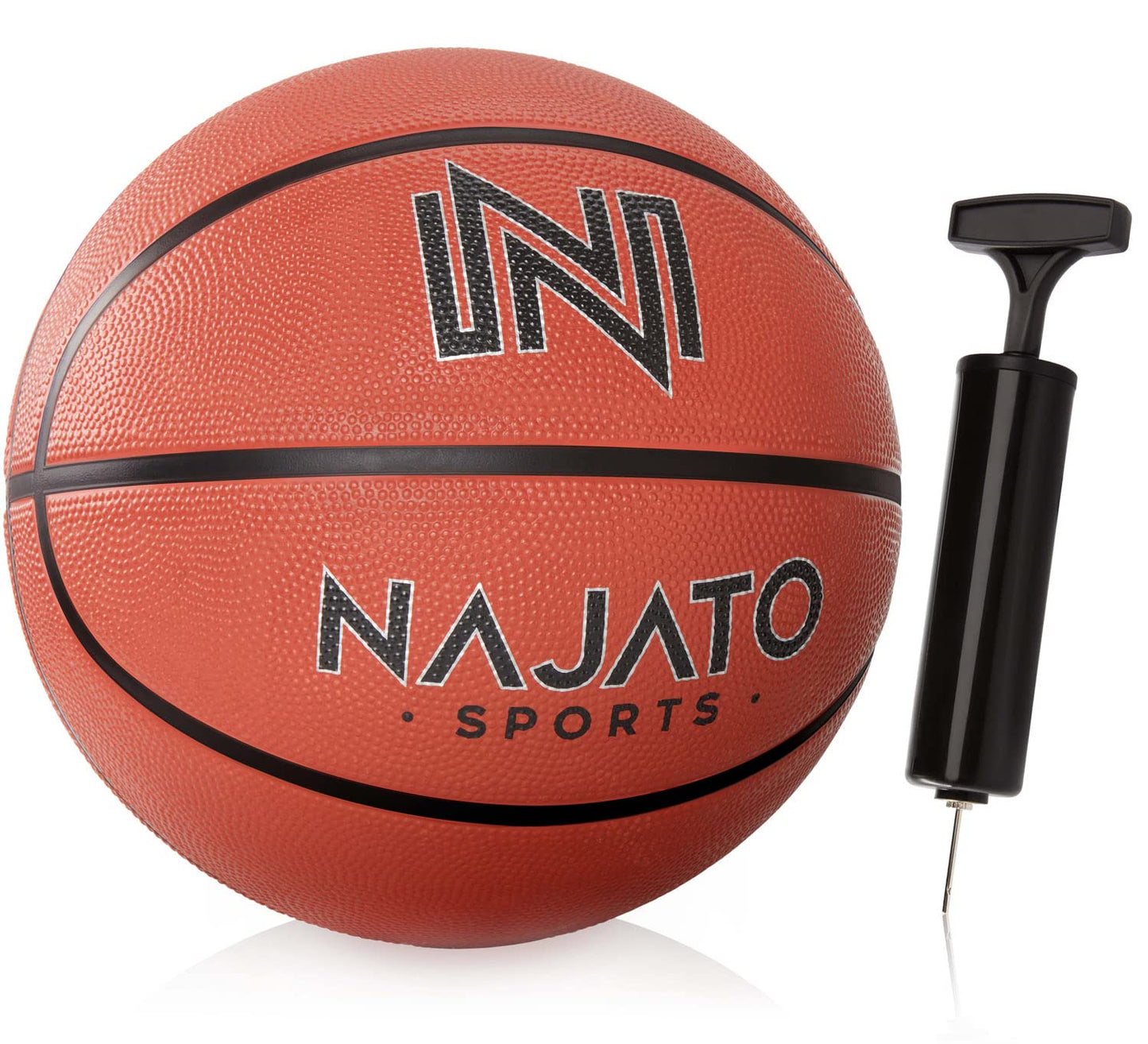 NAJATO Sports Basketball - Size 7 basketball including ball pump - For outdoor & indoor use