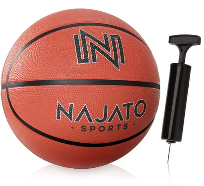 NAJATO Sports Basketball - Size 7 basketball including ball pump - For outdoor & indoor use