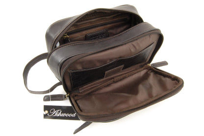 ASHWOOD - Leather - Laundry Bag/Shaving Bag Chelsea - Brown