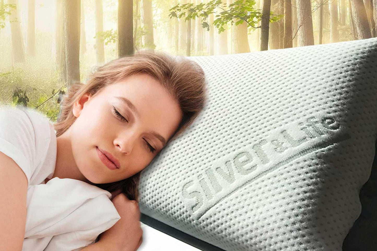 Gorilla Healthy Orthopedic Neck Pillow Silver Neck - viscoelastic pillow, memory foam headrest with Silver & Life cover - 70x34cm - height 13cm