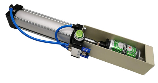 Pneumatic cylinder can crusher, sturdy, efficient, for soda cans, environmentally friendly recycling tool for aluminum cans (manual button valve)