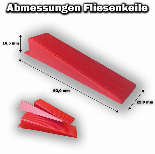 500 wedges - EXTRA HIGH leveling spacers for tile thicknesses from 25mm to 35mm - KACHEL GOTT®- Joint width 3mm - leveling spacers - wedges - pliers customize individually (500 wedges)