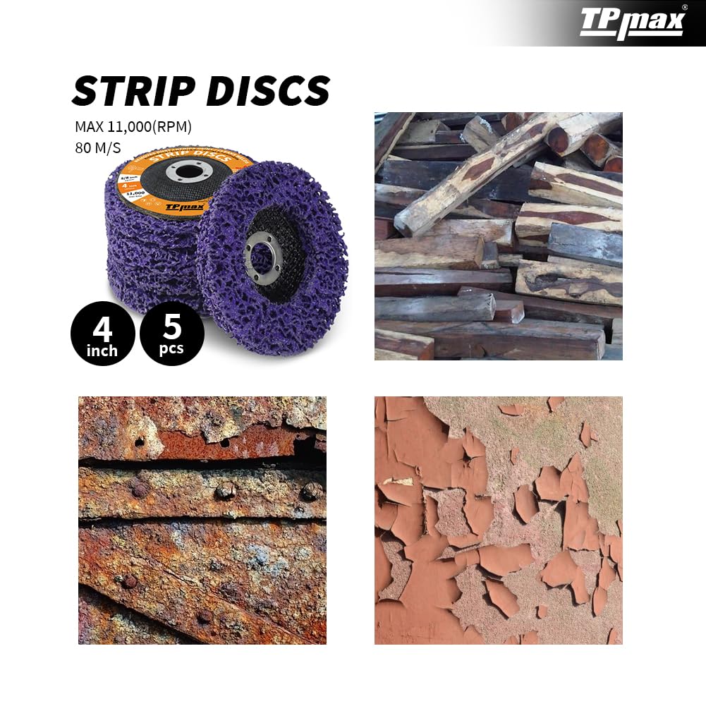 100mm grinding discs for angle grinders, 5 pieces of CSD cleaning discs, coarse cleaning disc, nylon web disc for paint and rust removal.