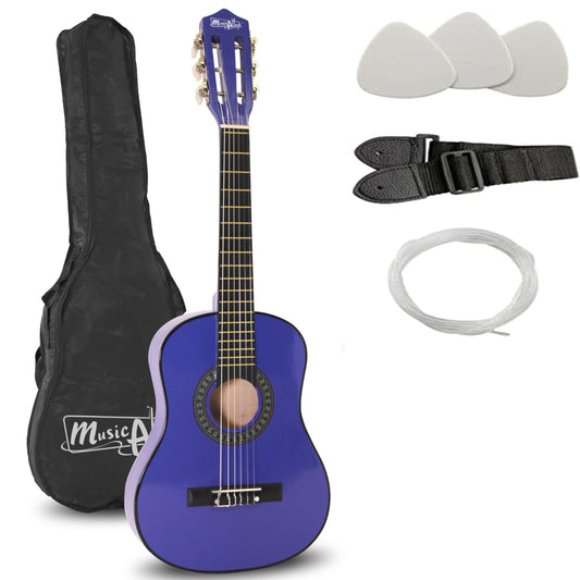 Music Alley MA-52 Classical Acoustic Guitar for kids and juniors in blue color.