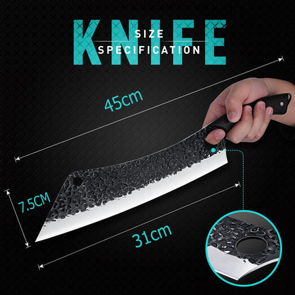 PURPLEBIRD 12" Long Cleaver Knife, Carving Knife, Ham Knife BBQ Meat Knife, Sharp Brisket Knife with Gift Box.