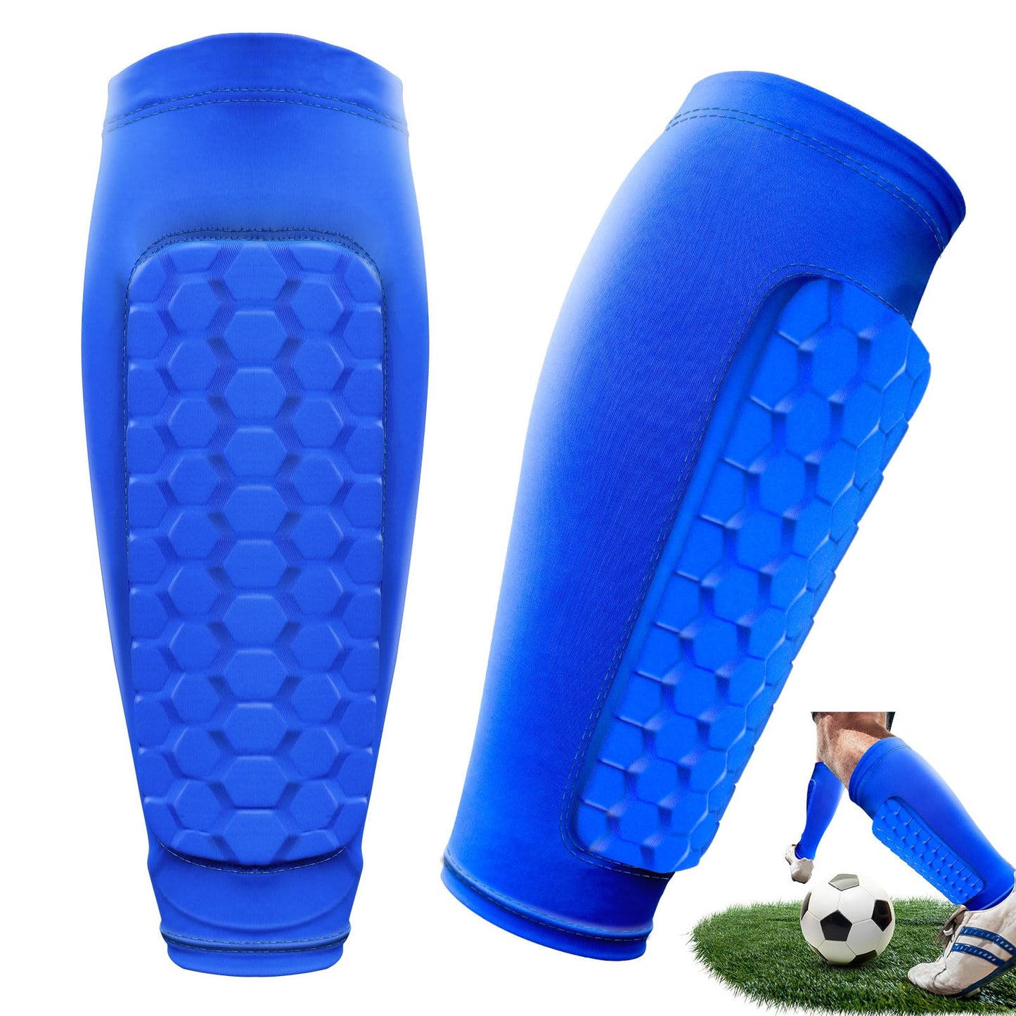 Shin guards for kids soccer - breathable & non-slip shin guards for men's soccer. Developed for young soccer players (72g/1 pair)