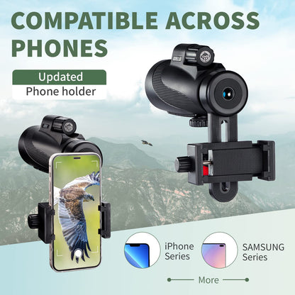 Gosky Titan 12x50 HD Prism Monocular and Quick Smartphone Holder - Waterproof Scope - Bak4 Prism for Bird Watching, Hunting, Wildlife scenery