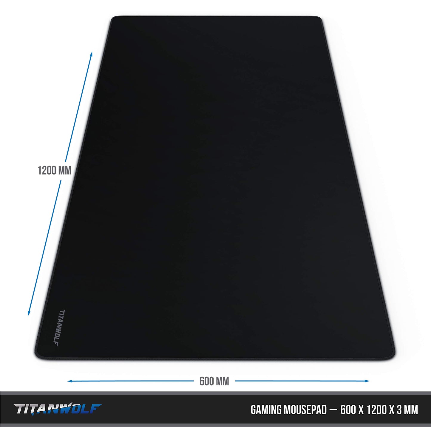 Titanwolf - Oversize Mousepad Gaming Titanwolf 1200x600mm XXXL Mousepad large with motif desk pad Large Size - improves precision and speed XXL e.g. for Logitech mouse and keyboard.