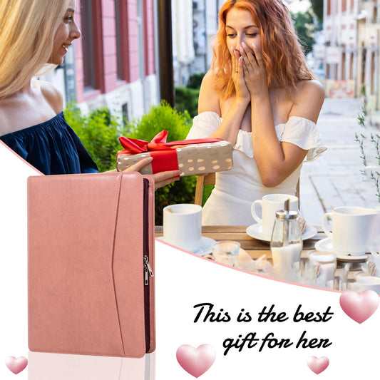 Calfinder A4 writing pad, conference folder, vegan leather, work folder, file folder, leather folder, business folder, pink