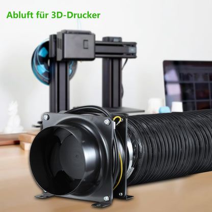 Ø100mm Axial Tube Fan, Exhaust Fan Duct Fan with On-Off Switch, 2m Duct Hose for Garage, Office, Grow Tent