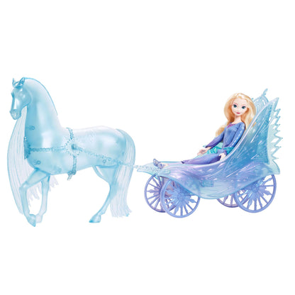Mattel Disney Frozen Elsa Fashion Doll with removable dress and shoes, mystical Nokk in horse form, and adventure carriage, inspired by "Frozen: Winterfest", JBG56.