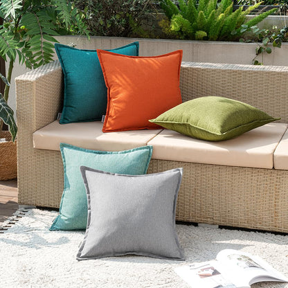 EMEMA Outdoor Cushion Weatherproof Cushion Cover Waterproof Sofa Cushion Waterproof Decorative Cushion 50x50 cm Pillow Covers Decorative Pillow Cover Set of 2 for Garden Sofa Living Room Bed Cyan