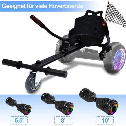 EINFEBEN Hoverboard Seat, Kart Extension for 6.5-10 inch Hoverboards, Seat Scooter for 2 Wheel Balancing, Scooter Adjustable Karting Bracket suitable for Adults and Children.