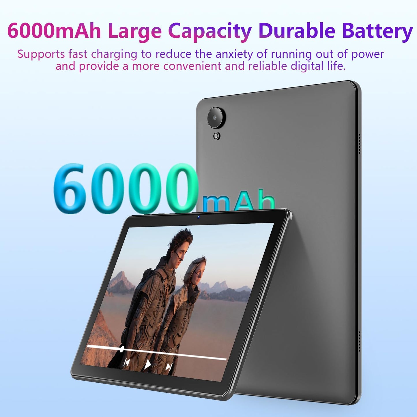 Rebecco 2025 tablet 10 inch Android 14 tablets, 12GB RAM+128GB ROM (expandable to 1TB), Octa Core 1280 * 800 IPS HD screen, Unisoc A523 CPU, 5G/2.4G WiFi, dual 5MP+8MP camera.