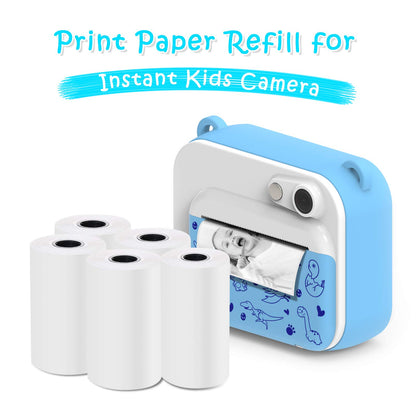 5 rolls of printing paper for kids camera, instant print thermal paper, refill paper for kids camera (length: 23.95 feet & width: 2.28 inches)...