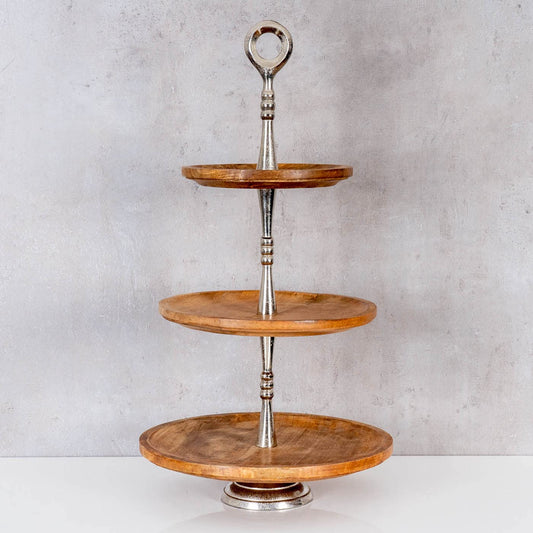 levandeo wooden etagere 3 levels H60cm mango wood metal serving tray cake stand decoration table decoration home decoration