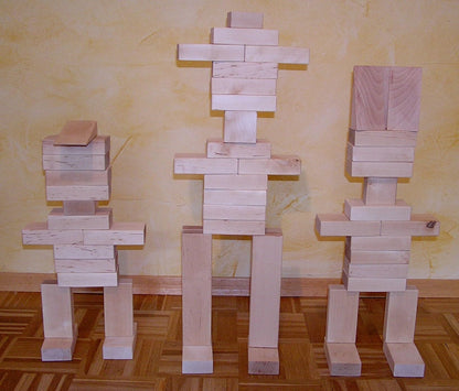 Building Blocks Starter Set, 40 untreated blocks for kindergarteners and school children, large blocks made of untreated wood from sustainable forestry.