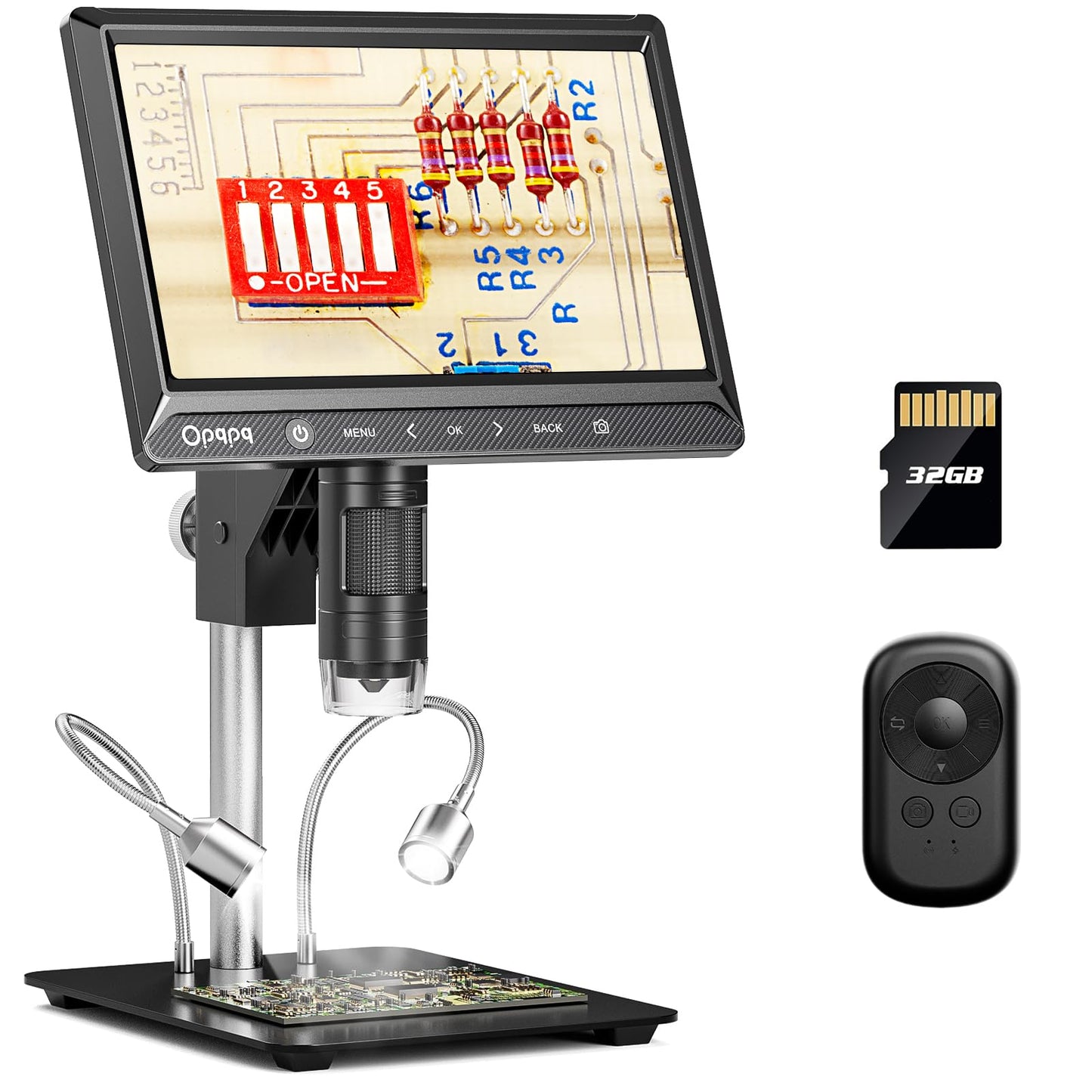 Opqpq ODM702 Coin magnifier with light for collectors, 10" LCD Digital microscope, Full-view coin microscope with screen, Micro soldering microscope for electronics repair, Magnifying glass for adults.