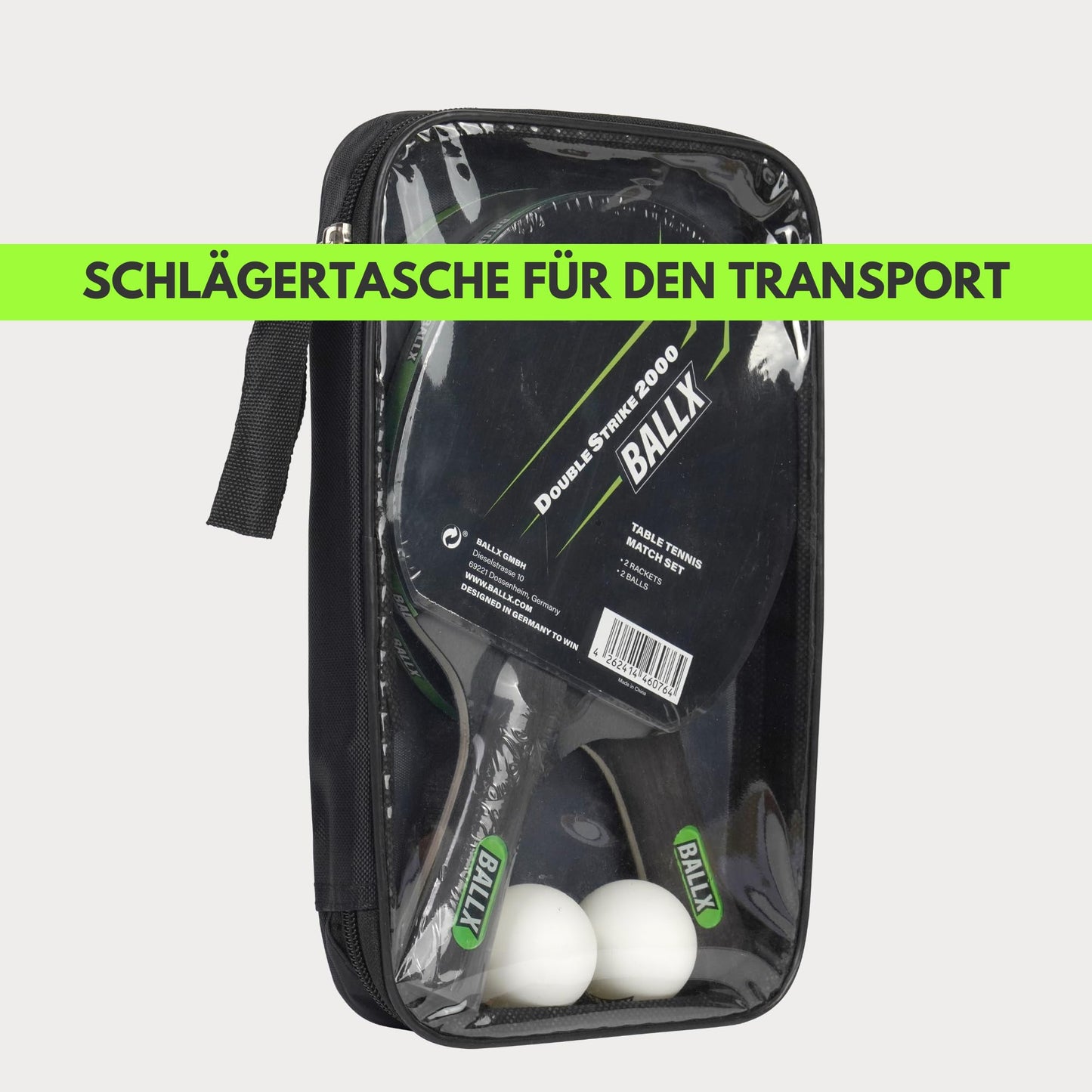 BALLX® Table Tennis Racket Set DoubleStrike 2000 including bag & balls [PRO Carbon] - Professional Table Tennis Racket Set - Table Tennis Set - Table Tennis Racket - Table Tennis Paddles - Carbon Racket